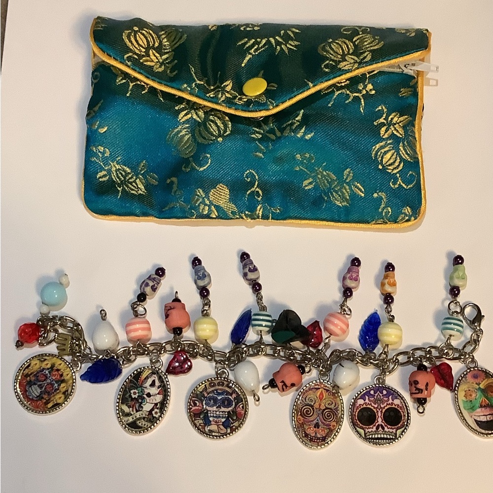 Dia de los Muertos charm bracelet
